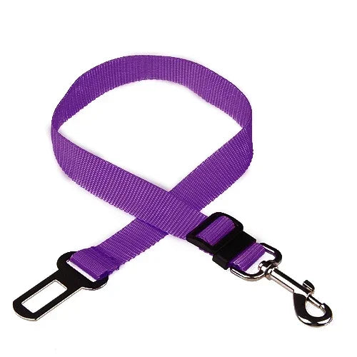 Cinto de Segurança Ajustável para Carro - Cinto de Assento para Pet, Cadeado de Segurança para Cães e Gatos, Arnês e Guia de Tração para Veículos