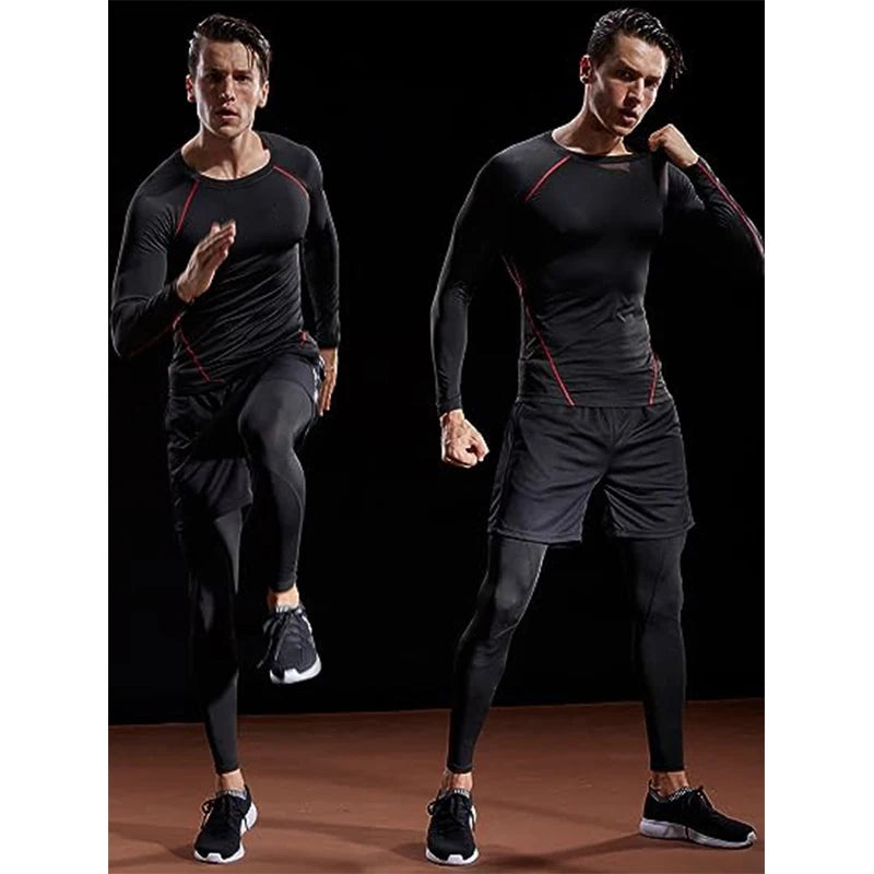 Camiseta de Manga Longa de Compressão Masculina, Camiseta Elástica de Treinamento, Camiseta de Ginástica Fitness, Legging para Treino, Camisa Esportiva Masculina, Camiseta de Corrida Atleta
