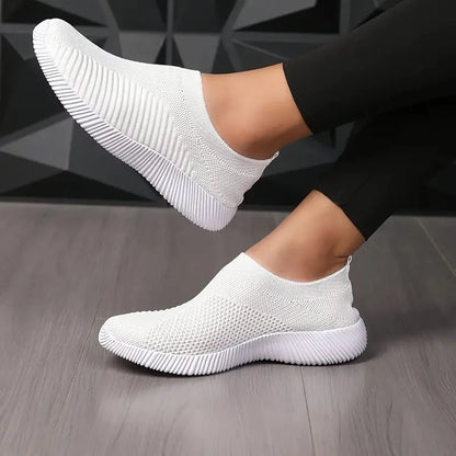 Tênis Feminino de Cor Sólida | Mesh Respirável e Trançado | Leve e Confortável | Para Caminhada, Corrida e Atividades ao Ar Livre