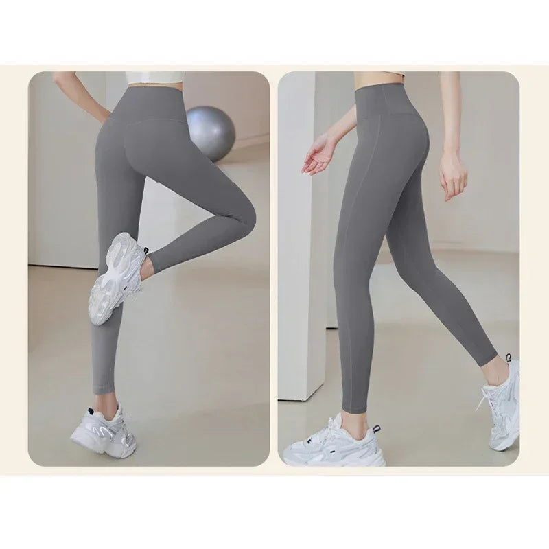 Calças de Yoga Plus Size Sem Costura Cintura Alta Leggings de Ginástica Esportivas Femininas Fitness Legging Controle de Barriga Para Corrida Calças Justas Sexy