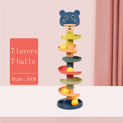 Brinquedo Montessori para Bebê - Torre de Bola Rolante, Jogo Educacional Montessori, Brinquedo de Empilhamento para Desenvolvimento do Bebê (1-3 anos)