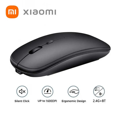 Mouse Bluetooth Xiaomi 2.4GHz - Sem Fio, Recarregável e Silencioso com Ajuste de DPI
