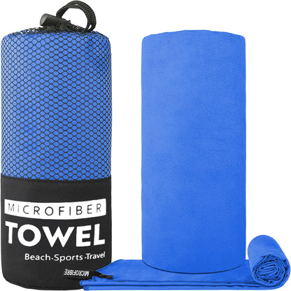 Toalha de Viagem Microfibra, Secagem Rápida, Compacta e Super Absorvente - Ideal para Praia, Academia, Piscina, Banho e Yoga