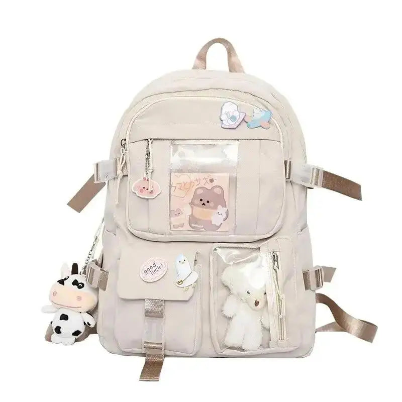 Mochila Fofa para Meninas, Mochilas Escolares para Estudantes, Adolescentes, com Bolsos, Mochila para Laptop para Mulheres - Estilo Harajuku