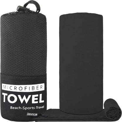 Toalha de Viagem Microfibra, Secagem Rápida, Compacta e Super Absorvente - Ideal para Praia, Academia, Piscina, Banho e Yoga