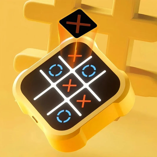 Jogo Eletrônico Multifuncional Tic-Tac-Toe - Jogo de Tabuleiro, Quebra-Cabeça Montessori, Jogo de Xadrez Portátil para Adultos e Crianças