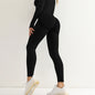 Leggings Femininas de Fitness, Sem Costura, Cintura Alta, Elásticas, Sólidas, para Yoga, Academia, Corrida, Secagem Rápida, Efeito Push Up, Calças Slim para Mulheres