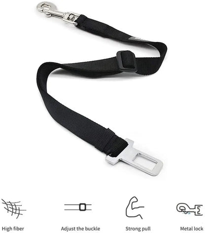 Cinto de Segurança Ajustável para Carro - Cinto de Assento para Pet, Cadeado de Segurança para Cães e Gatos, Arnês e Guia de Tração para Veículos