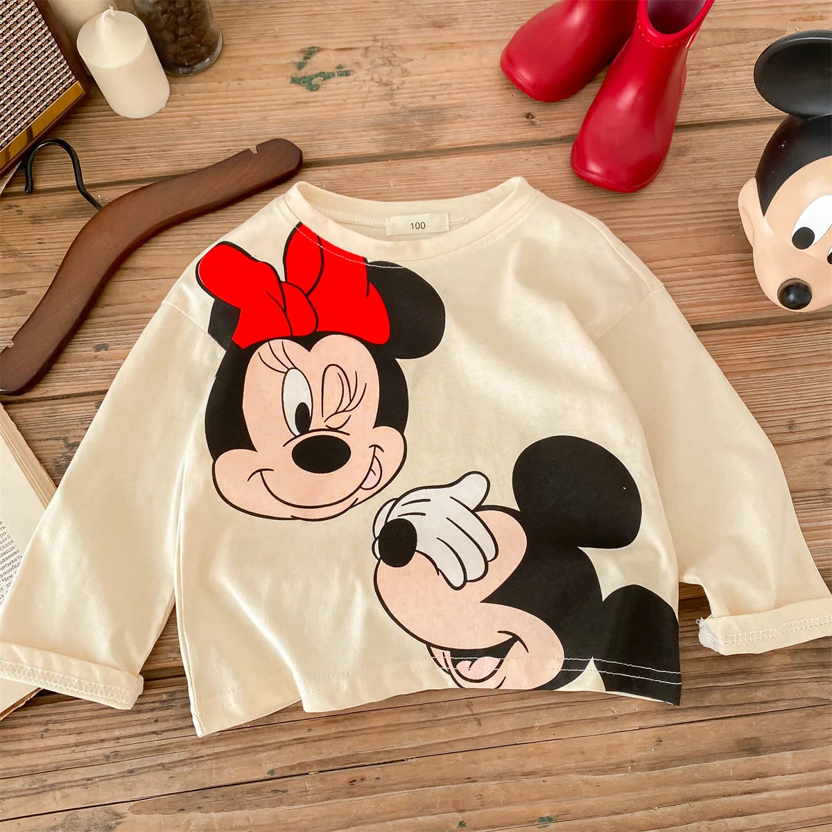 Camiseta Disney Infantil de Manga Longa - Estampa Cartoon para Meninas