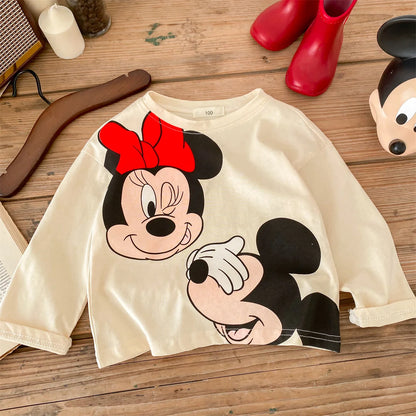 Camiseta Disney Infantil de Manga Longa - Estampa Cartoon para Meninas
