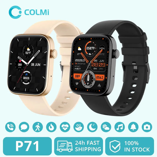 COLMI P71 Smartwatch - Relógio Inteligente com Chamadas de Voz e Monitoramento de Saúde