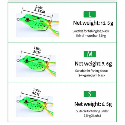 Iscas de Rã 2 peças Isca de Tubo Macio de Plástico com Ganchos Isca Soft de Superfície com Olhos 3D Ferramenta de Isca Artificial Selvagem Suspensa