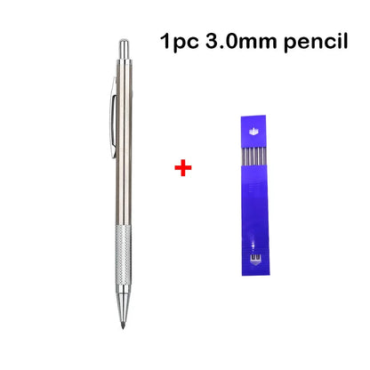 Conjunto de Lápis Mecânico 0.3, 0.5, 0.7, 0.9, 1.3, 2.0mm - Lápis Automático de Metal Completo para Desenho e Pintura com Refis para Escritório e Escola