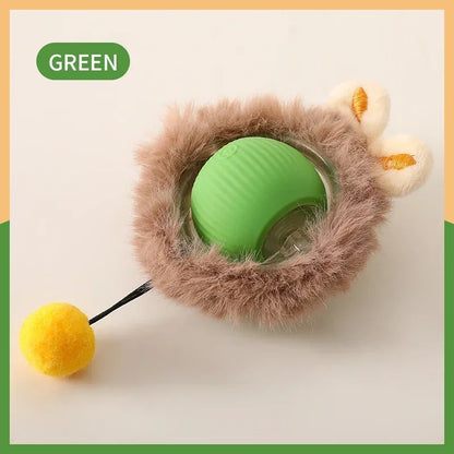 Brinquedo Interativo para Gato - Bola Automática com Cauda Falsa, Recarregável, Inteligente e Elétrica