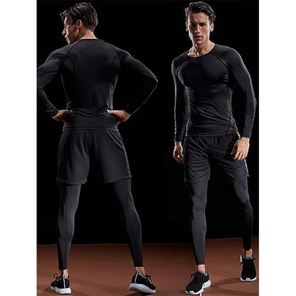 Camiseta de Manga Longa de Compressão Masculina, Camiseta Elástica de Treinamento, Camiseta de Ginástica Fitness, Legging para Treino, Camisa Esportiva Masculina, Camiseta de Corrida Atleta