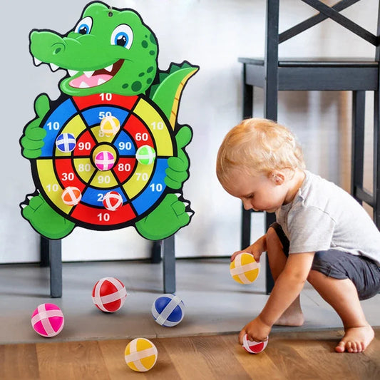Jogo Educativo de Dardo para Bebês, Brinquedo de Bola Adesiva, Dardo Indoor, Jogos Montessori para Crianças de 3 a 7 Anos**