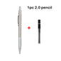 Conjunto de Lápis Mecânico 0.3, 0.5, 0.7, 0.9, 1.3, 2.0mm - Lápis Automático de Metal Completo para Desenho e Pintura com Refis para Escritório e Escola