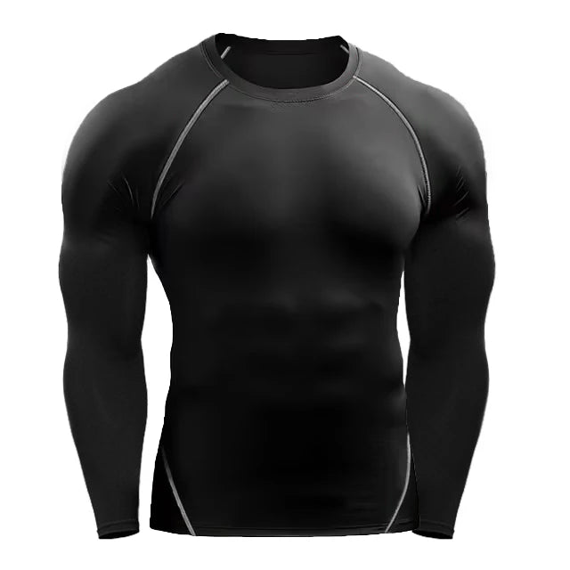 Camiseta de Manga Longa de Compressão Masculina, Camiseta Elástica de Treinamento, Camiseta de Ginástica Fitness, Legging para Treino, Camisa Esportiva Masculina, Camiseta de Corrida Atleta