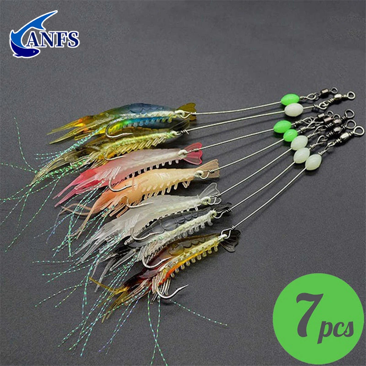 Conjunto de Iscas Artificiais para Pesca 3 Peças/7 Peças – Isca de Camarão e Acessórios para Pesca