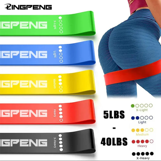 Conjunto de 5 Faixas de Resistência – Bandas de Yoga, Fitness e Treinamento, Faixa de Tensão para Quadril, Faixa Elástica para Agachamento, Dança e Alongamento