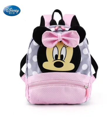 Mochila de Cartum Disney para Meninos e Meninas, Minnie e Mickey Mouse, Mochila Infantil, Mochila para Jardim de Infância, Presente para Crianças