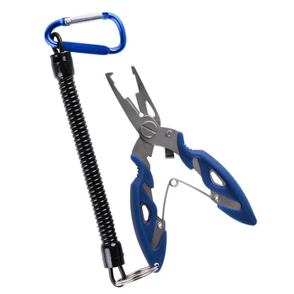 Alicate de Pesca Multifuncional - Ferramenta Completa para Acessórios de Pesca, Tesoura para Linha, Alicate de Encaixe e Pega para Peixes