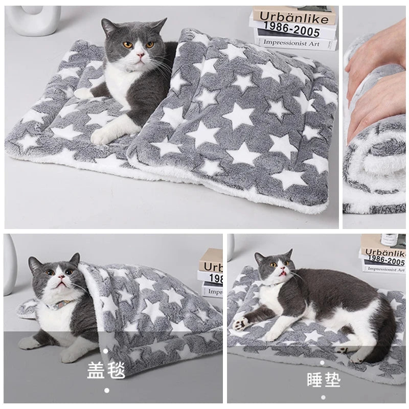 Almofada de Dormir para Pet em Flanela, Cama para Cachorro e Gato, Sofá para Cachorro, Colchão Fofo, Cobertor para Pet, Acessórios para Animais de Estimação