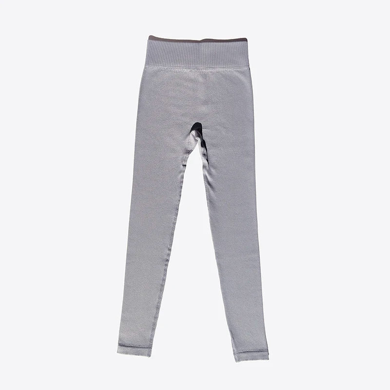 Novo Legging de Yoga Seamless com Canelado e Cintura Alta - Calça de Ginástica para Mulheres, Controle de Barriga, Legging Fitness Feminina para Corrida