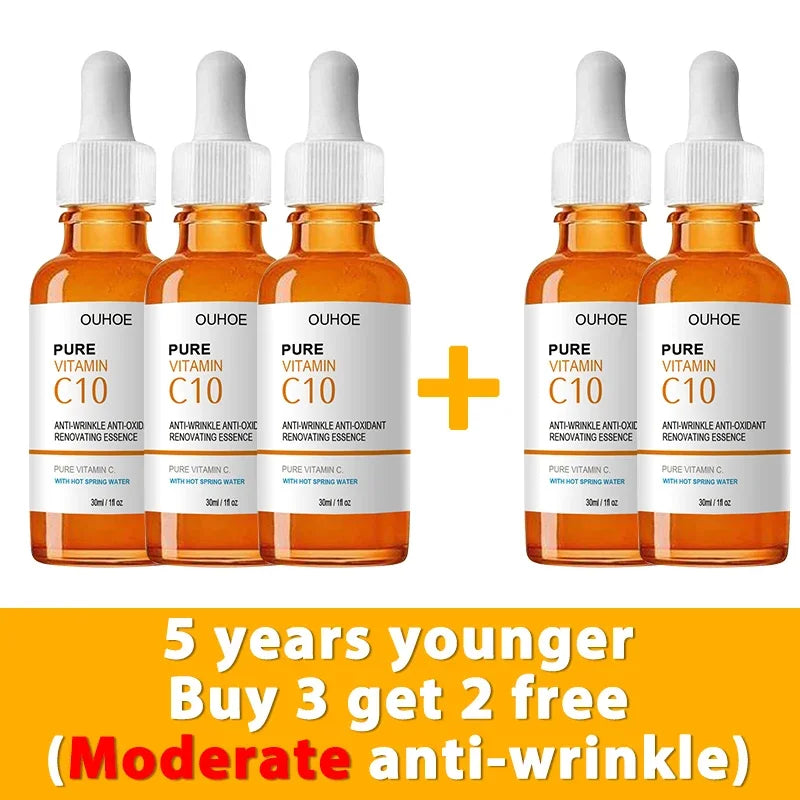 Sérum Facial de Vitamina C | Remover Rugas e Firmar a Pele | Anti-Envelhecimento e Clareador de Pele
