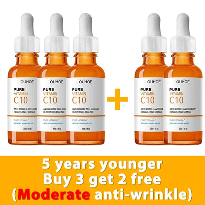 Sérum Facial de Vitamina C | Remover Rugas e Firmar a Pele | Anti-Envelhecimento e Clareador de Pele