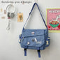 Bolsa de Ombro de Nylon para Mulheres, Grande Capacidade, Estilo Retrô, Tipo Carteiro, Bolsa Transversal