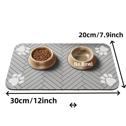 Tapete de Alimentação para Pet - Tapete Absorvente para Tigelas de Comida e Água, com Fundo de Borracha Impermeável, Tapete de Secagem Rápida para Cães e Gatos