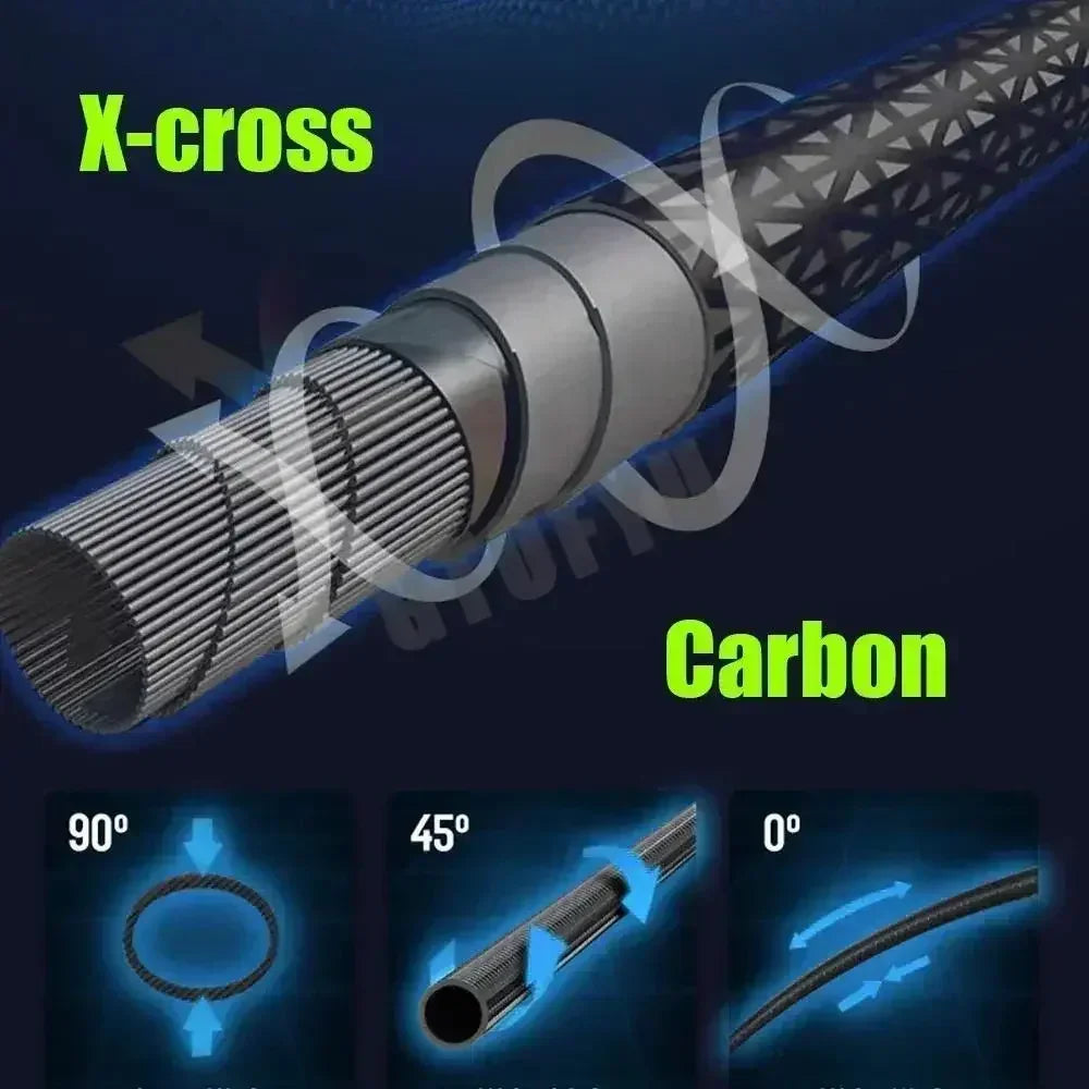 Vara de Pesca Telescópica de Carbono para Pesca em Rocha, Ultra Leve, para Isca, Carpa, Viagem, Pesca no Oceano e Pesca com Carretilha