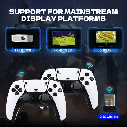 M15 Game Stick 4K Mini Retro Video Game Console com 20.000 Jogos Integrados e Controle Sem Fio para 2 Jogadores