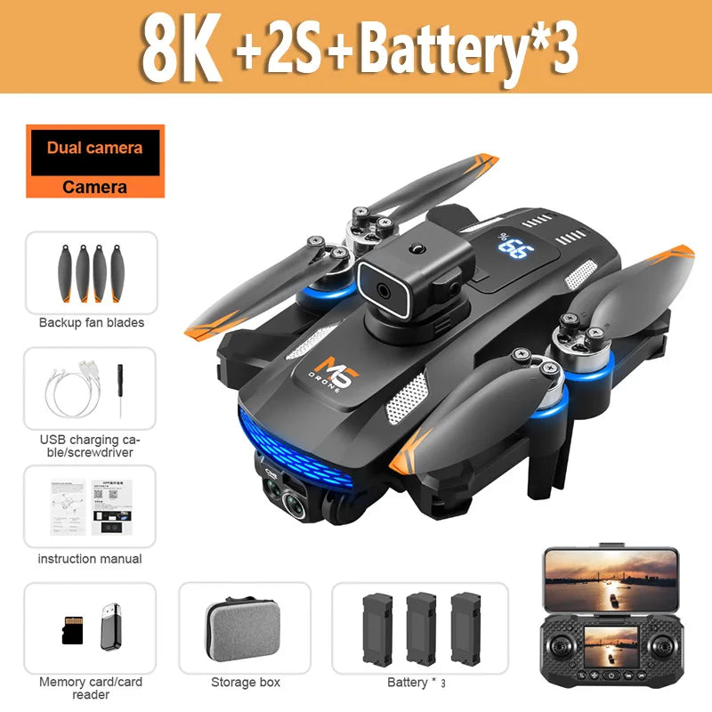 Xiaomi Mijia M6 Drone 8K - Câmera Profissional HD, 5G WIFI FPV, Controle Remoto com Tela, Quadcopter UAV