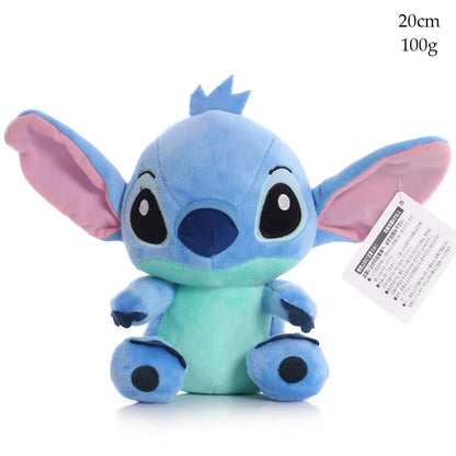 Bonecos de pelúcia Disney Cartoon Azul Rosa Stitch, Brinquedos de anime, Lilo e Stitch, 20cm, Pelúcia Stitch, Brinquedos de pelúcia para crianças, Presentes de Natal.