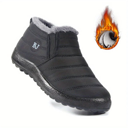Women's Waterproof Non-slip Warm Snow Shoes, Comfortable Low Top Hiking Shoes