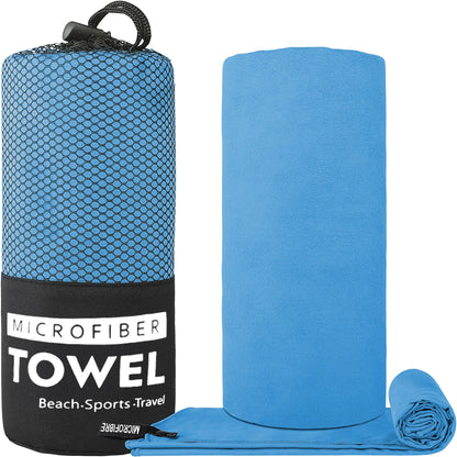 Toalha de Viagem Microfibra, Secagem Rápida, Compacta e Super Absorvente - Ideal para Praia, Academia, Piscina, Banho e Yoga