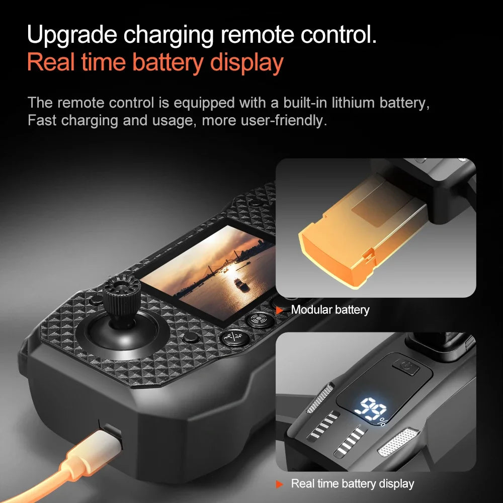 Xiaomi Mijia M6 Drone 8K - Câmera Profissional HD, 5G WIFI FPV, Controle Remoto com Tela, Quadcopter UAV