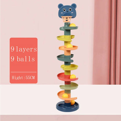 Brinquedo Montessori para Bebê - Torre de Bola Rolante, Jogo Educacional Montessori, Brinquedo de Empilhamento para Desenvolvimento do Bebê (1-3 anos)
