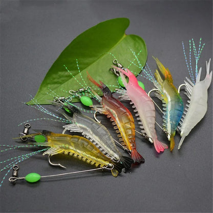 Conjunto de Iscas Artificiais para Pesca 3 Peças/7 Peças – Isca de Camarão e Acessórios para Pesca