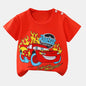Camiseta Infantil para Meninos e Meninas - Roupas de Verão com Estampa de Desenho Animado, Manga Curta, 100% Algodão