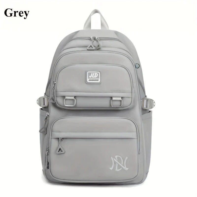 Mochila de Grande Capacidade para Estudantes - Mochila Casual Impermeável de Nylon, Bolsa de Ombro Dupla para Viagem e Faculdade