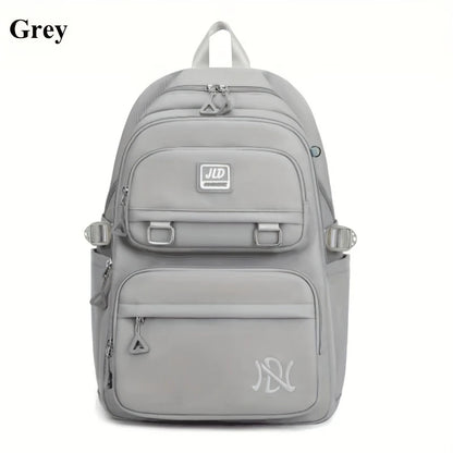 Mochila de Grande Capacidade para Estudantes - Mochila Casual Impermeável de Nylon, Bolsa de Ombro Dupla para Viagem e Faculdade
