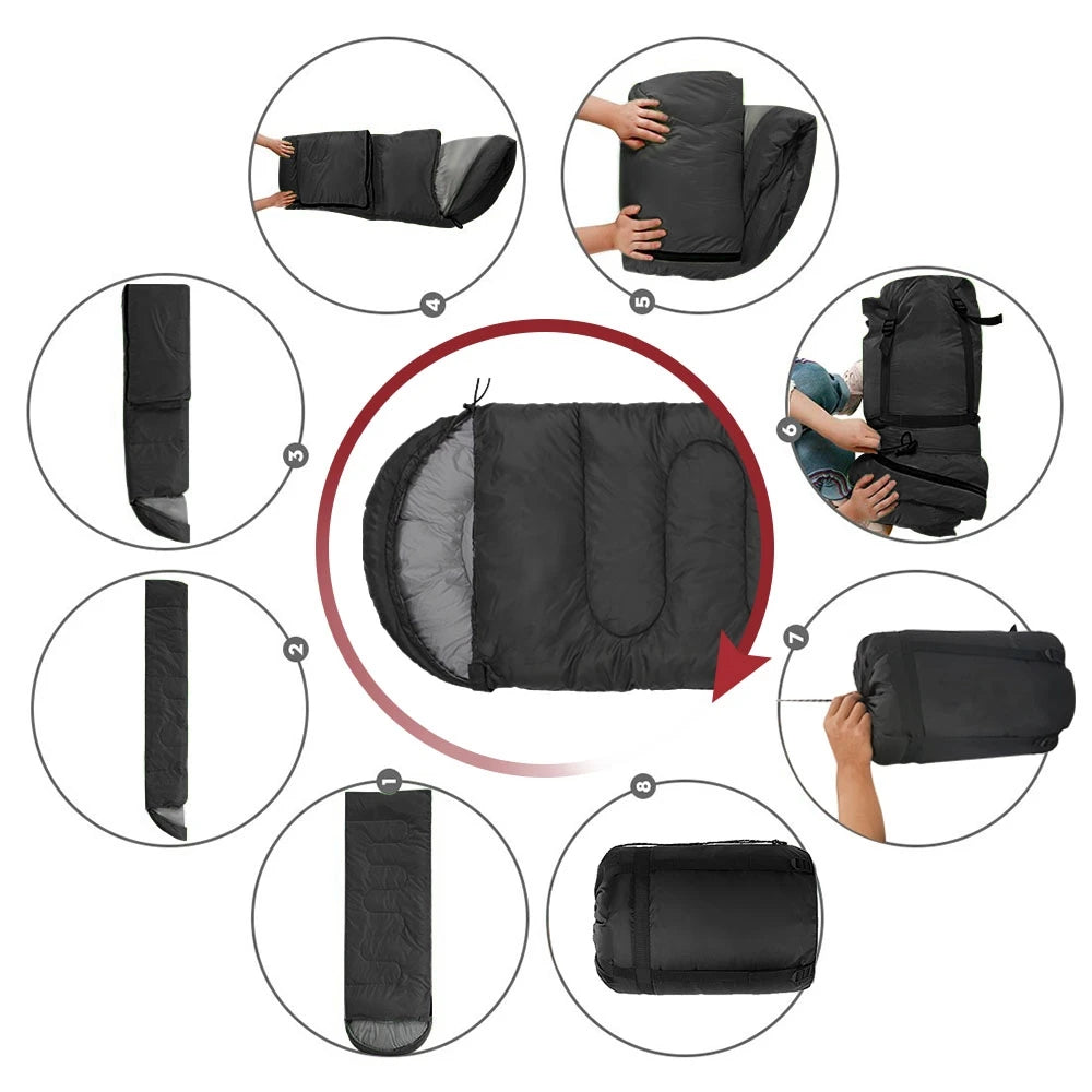 Saco de Dormir para Acampamento Leve 4 Estações - Saco de Dormir Envelope para Caminhadas ao Ar Livre, Múmia, Algodão, Inverno