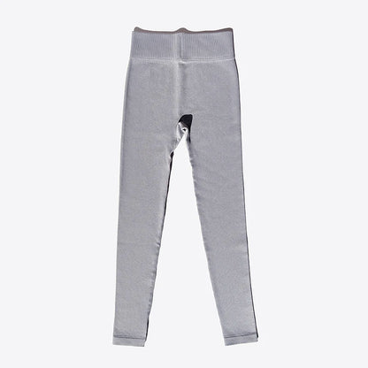 Novo Legging de Yoga Seamless com Canelado e Cintura Alta - Calça de Ginástica para Mulheres, Controle de Barriga, Legging Fitness Feminina para Corrida