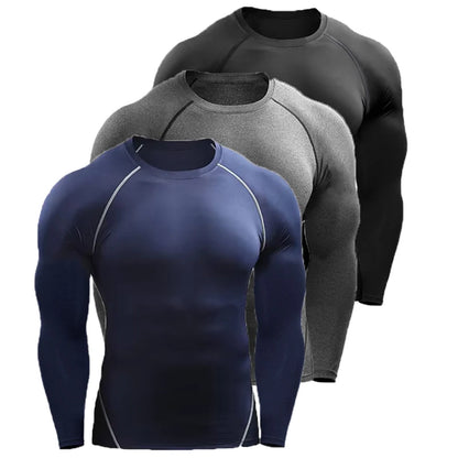 Camiseta de Manga Longa de Compressão Masculina, Camiseta Elástica de Treinamento, Camiseta de Ginástica Fitness, Legging para Treino, Camisa Esportiva Masculina, Camiseta de Corrida Atleta