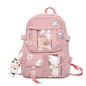 Mochila Fofa para Meninas, Mochilas Escolares para Estudantes, Adolescentes, com Bolsos, Mochila para Laptop para Mulheres - Estilo Harajuku