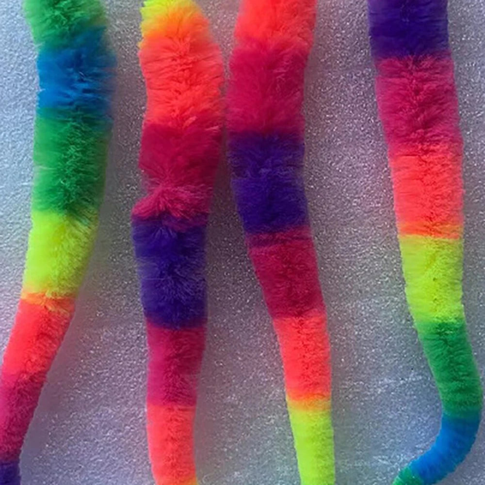Brinquedo Interativo para Gato - Bola Colorida Saltitante de Tecido com Tema de Lagarta