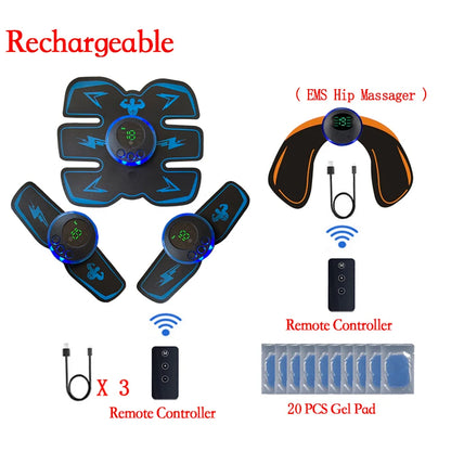 Estimulador Muscular Inteligente USB Recarregável EMS Elétrico Adesivo Abdominal Treinamento Braço Pescoço Massageador Corporal Fitness Emagrecedor